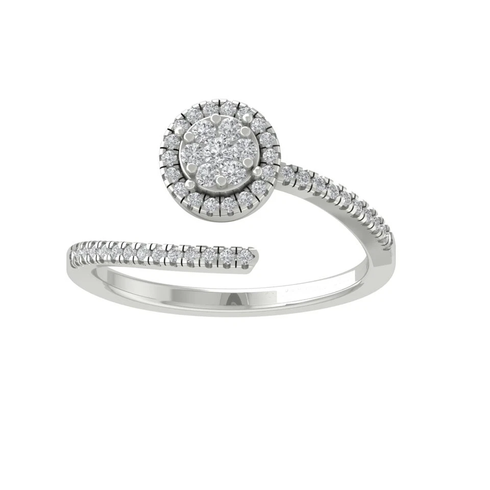 Composite & Cluster Ring Size 7 14K White Gold 0.25Ct Lab Grown Diamond 1.8gm - Image 1 of 4