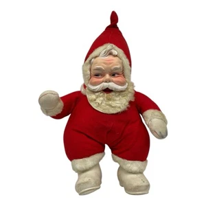Peluche pupazzo di Natale vintage 16+" Rushton Babbo Natale faccia di gomma stivali bianchi - Foto 1 di 17