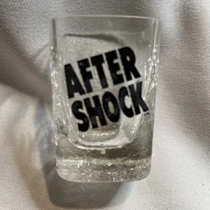 After Shock Crackled Pattern with Black Letters Shot Glass - Picture 1 of 7