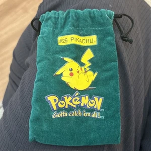 Genuine Nintendo Pokemon Retro Vintage Pikachu Marbles Bag #25 Emerald Green VGC - Picture 1 of 6