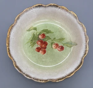 Vintage Royal China Servierschale Kirschen 12 x 2,5" Creme, Goldfarbener Rand - Bild 1 von 10