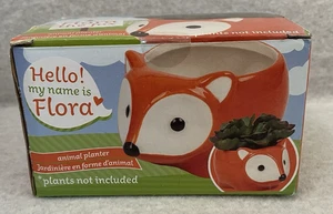 Mini plantas de cerámica suculentas Flora Fox de colección naranja 4,5" x 2,75" - Imagen 1 de 3