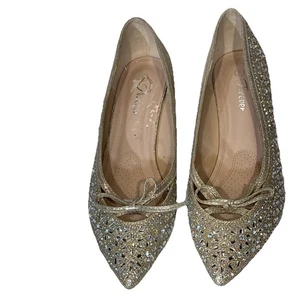 Forever pointed toe Kitten heels / sparkle rhinestone shoes Sz 9 - Picture 1 of 9