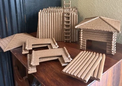 Set of  Vintage Marx Fort Apache Wall And Ladders - Image 1 of 3