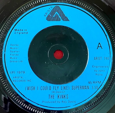 The Kinks Wish I Could Fly Like Superman 7" UK ORIG 1979 Arista ARIST 240  VINYL - Image 1 of 4