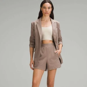 Lululemon Relaxed-Fit Twill Blazer taupetastisches schnelles Material Größe Medium Neu mit Etikett - Bild 1 von 12