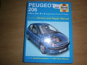 Haynes Peugeot 206 1998 to 2001 s to x reg petrol & diesel manual - Picture 1 of 7
