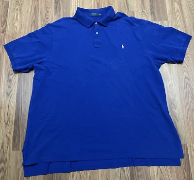 Polo Ralph Lauren Shirt Mens 3XLT Classic Fit Mesh Piqué Polo Pony Logo Blue - Image 1 of 4