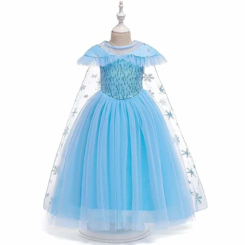 Frozen Elsa Sparkly Costume Dress WITH cape - Image 1 of 4