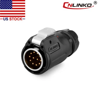 12 Pin Power Circular Connector Male Plug Outdoor Waterproof IP67 Heavy Duty M24 - Image 1 of 4