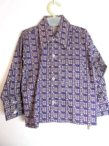 Vintage JUNGEN HEMD GRÖSSE 4 LILA HELLBRAUN BUTTON DOWN BAUMWOLLMISCHUNG - Bild 1 von 7