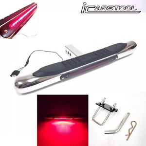 2" Heavy Duty Steel Chrome Tow Hitch Step Bar for Truck SUV w/ LED Brake Lights - Picture 1 of 20