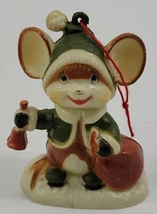 I) Adorno de árbol de vacaciones de Papá Noel Ratón de resina vintage - Imagen 1 de 5
