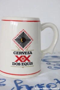 BOCCALE BIRRA VINTAGE DA COLLEZIONE IN CERAMICA CERVEZA DOS EQUIS BEER MUG - Picture 1 of 3
