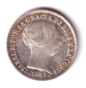 ESPAÑA 1 real plata 1855 Sevilla - Reina Isabel II sin circular - Picture 1 of 2
