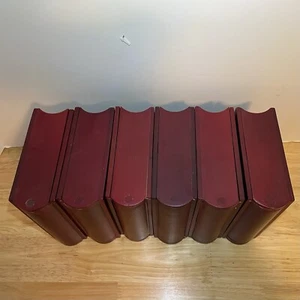 Lot Of 6 Family Heirloom Collection Book Shaped Wooden Photo Album Holds 4x6 - Picture 1 of 5