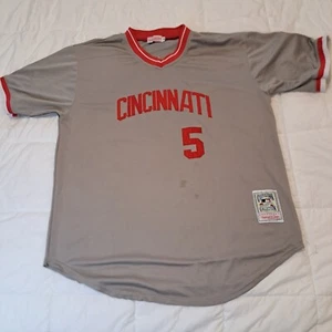 Vintage Johnny Bench Cincinnati Reds #5 Jersey Sz 56 Mitchell & Ness - Picture 1 of 12