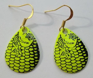 (1) Pair Custom Colorado Blade Fishing Lure Earrings #2 -Jewelry-Fishing-"NEW" - Picture 1 of 2