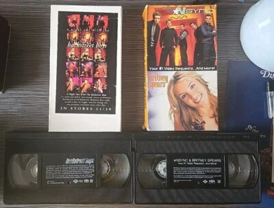 Vtg Nsync, Britney Spears #1 Video Requests & Backstreet Boys A Night Out On VHS Foto 1 de 4