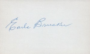 Earle Brucker Sr 1937 Athletics Baseball Signed 3x5 Index Card Deceased 1981