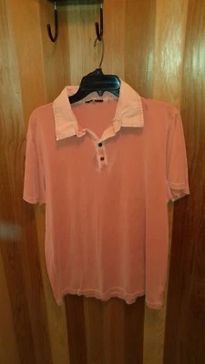 Men's Elie Tahari  Polo Short Sleeve Shirt Size Medium Color Orange  - Image 1 of 2