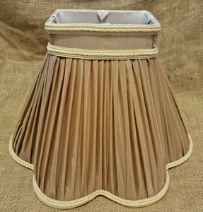 Vintage Fabric Pleated Shade for Table/ Floor Lamp, 10" Tall x 14 1/2 " Base. - Picture 1 of 18