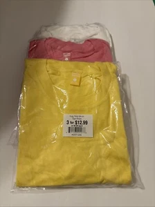Kids Large T Shirts Lot 3-pc Brand New Individual Packaging Pink/yellow/white - Picture 1 of 24
