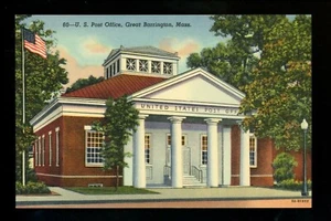 Post Post Postkarte Massachusetts MA Great Barrington Säulen Flagge Ortsstempel - Bild 1 von 2
