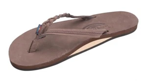 Woman Rainbow Flirty Braidy Single Layer Premier Leather 301ALTSB Expresso New - Picture 1 of 6