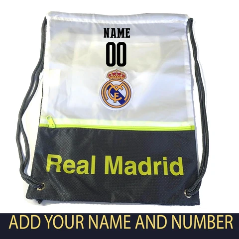 real madrid cinch bag sack soccer book backpack add your name and number new 3 Cover
