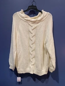 Womens Large Sweater, Chunky Knit, Ivory, Persun NWT, Long Knit - Picture 1 of 3