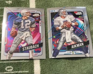 2024 TOPPS CHROME COSMIC 2 CARD LOT TROY AIKMAN 25 RODGER STAUBACH 24 - Picture 1 of 2