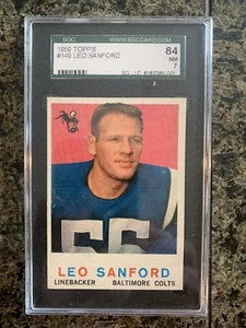 1959 topps football #149 Leo Sanford SGC 7 - Picture 1 of 1