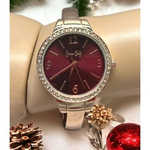 Jessica Carlyle Watch Cuff Bracelet Rose Gold Tone Quartz Rhinestones - Picture 1 of 11