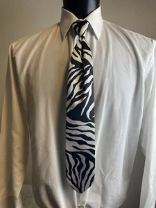 Zebra print silk tie - Picture 1 of 10