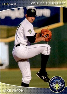 2018 Columbia Fireflies Grandstand #32 Jake Simon Galveston Texas Baseball Card