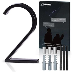 5 Inch Floating House Number 2, Black Metal Modern Outdoor Address Sign for Y... - Picture 1 of 7
