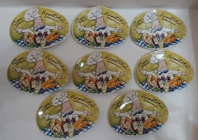 Juego de 4 platos de cositas Tracy S. Flickinger "Bon Appetite" para aperitivo Mud Pie Foto 1 de 4