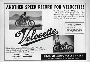 1953 Velocette MAC Motorcycle Original Print Ad - Bild 1 von 1