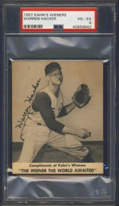 1957 Kahn's Wieners Warren Hacker PSA 4 Cincinnati Reds - Picture 1 of 1