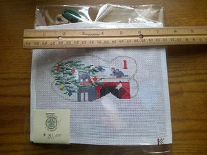 Weihnachten Katze & Maus Nadelspitze Leinwand & Zahnseide - Bild 1 von 4