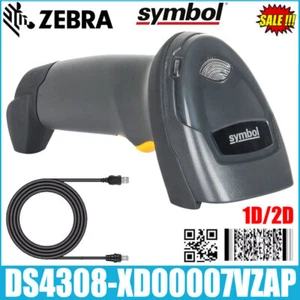 Zebra DS4308-XD00007VZAP 1D/2D Handheld Omni-Directional USB Barcode Scanner Kit - Foto 1 di 8