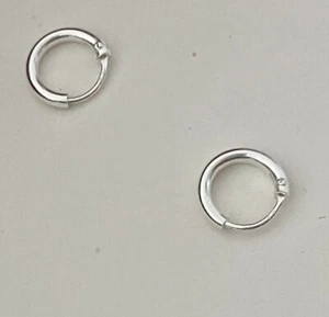 Silver Hoop Earring, Simple Hoop Earring, Cartilage Hoop,Tragus Hoop, Helix Hoop - Picture 1 of 7