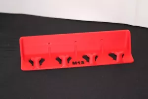 Milwaukee M12 Battery Rack - Red, Hang up and store 4 M12 batteries - Picture 1 of 1