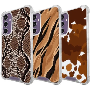 For Samsung Galaxy S20/S21/S22/S23/S24 Western Animal Prints Clear Bumper Case - Picture 1 of 10