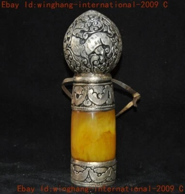 西藏佛教寺庙藏银蜂蜡动物雕像印章图章 — 第 1/4 张图片