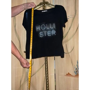 Hollister Damen T-Shirt XS Schwarz Kurzarm Freizeit Oberteil - Bild 1 von 4