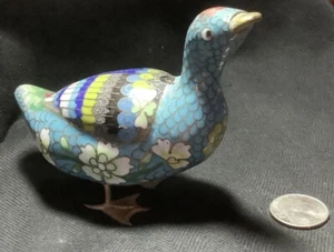 Antique Cloisonné Enameled Goose handmade Statue & hand painted with enamel - Picture 1 of 8
