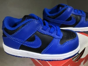 Size 6c Nike Dunk Low TD Black/Hyper Cobalt Blue-White (CW1589-001) Toddler - Picture 1 of 10