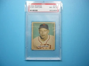1949 BOWMAN MLB BASEBALL CARD #154 CLINT HARTUNG PSA 8 NM/MINT SHARP!! '49 GL - Picture 1 of 4